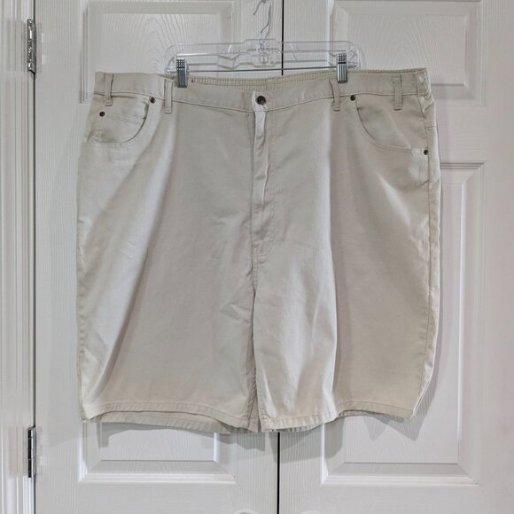 Duke Men's Relaxed Fit Jean Shorts Size 48 Light Beige NWT, 100% Cotton, Elastic - Picture 2 of 13